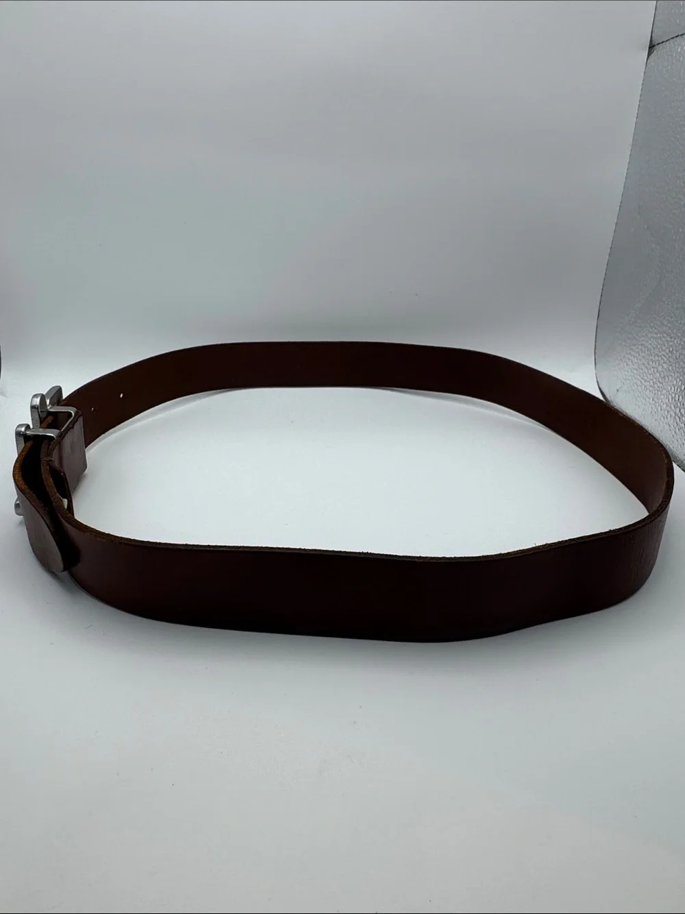 Unique Vintage Ralph Lauren Brown Leather RLL Monogram Buckle Belt Size L